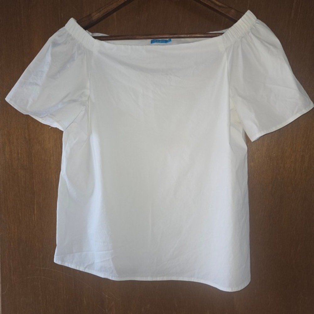 J.McLaughlin Womens White Off the‎ Shoulder Cotton Blend Stretch Top Size XS